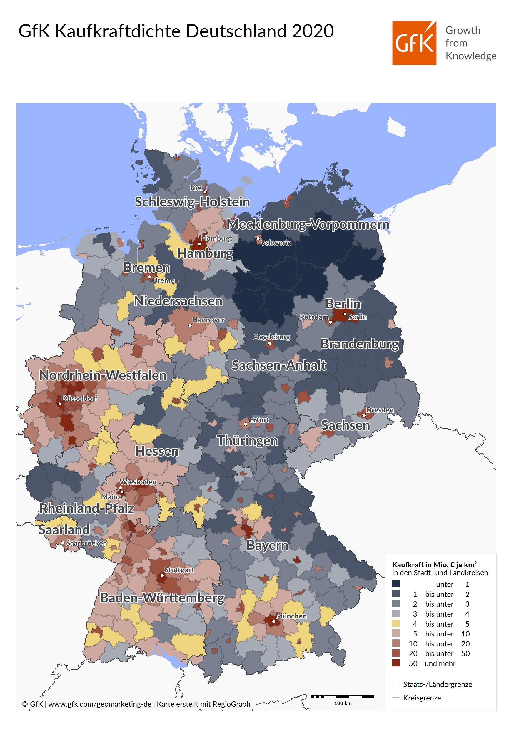 Kaufkraftdichte Deutschland 2020