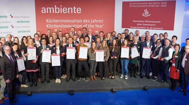 Klassentreffen: Die Sieger beim Wettbewerb „KüchenInnovation des Jahres“ auf der Ambiente in Frankfurt.