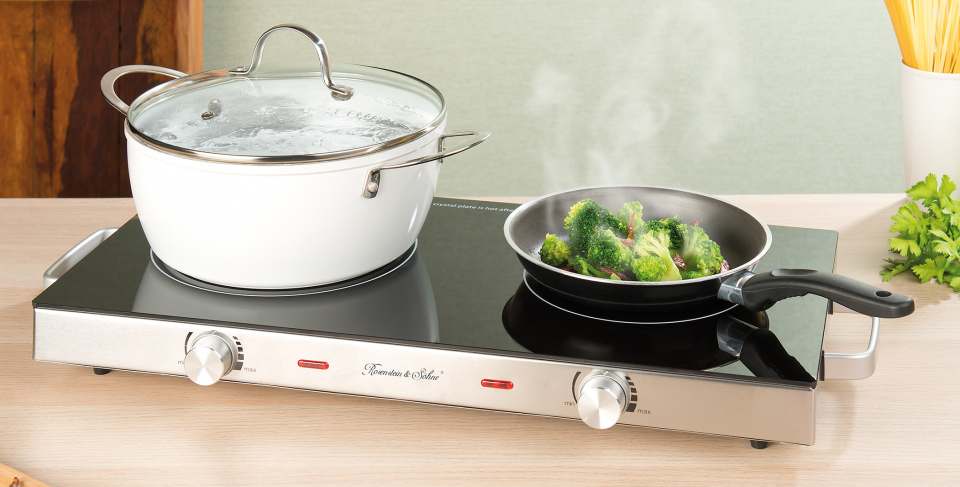 Set Cottura A Vapore Ballarini - Casseruola 20 Cm Con 2 Cestelli In Vetro Forati E Coperchio, Antiaderente Keravis, Per Tutti I Fuochi (no Induzione)