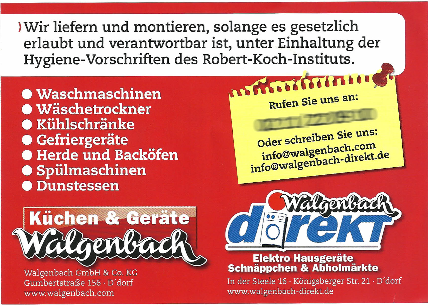 Walgenbach Postkarte Rückseite