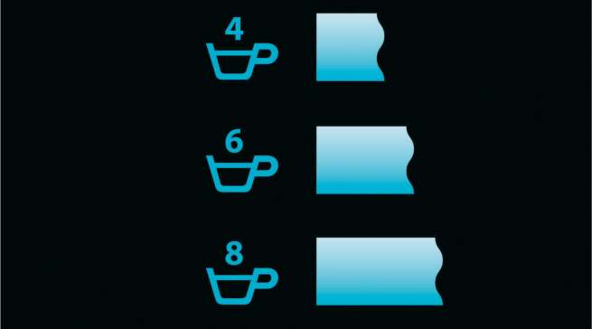 Das automatische Dosiersystem passt die Mahlmenge der gewählten Tassenzahl an.