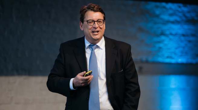 Da war noch (fast) alles in bester Ordnung: Dr. Stephan Fanderl beim eCommerce-Tag der NRW-Landesregierung im vergangenen Jahr.