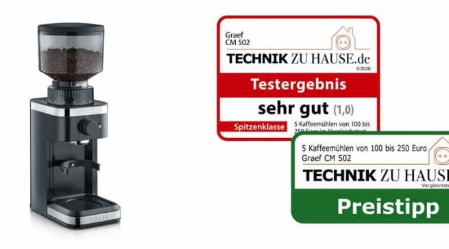 Bestwerte für die Kaffeemühle CM 502 von Graef.