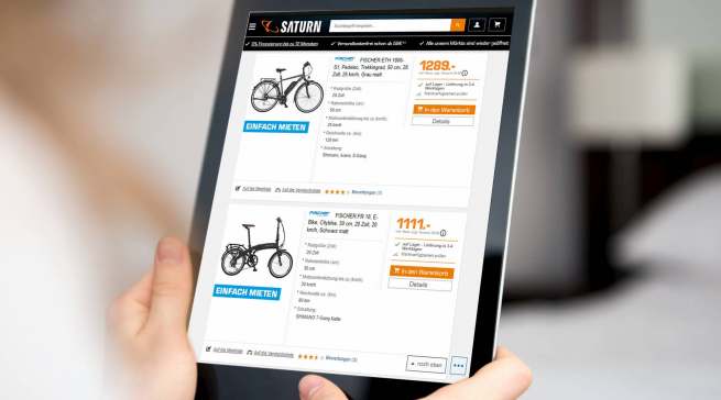 Mobilität mieten: E-Bikes bei Media Markt und Saturn.