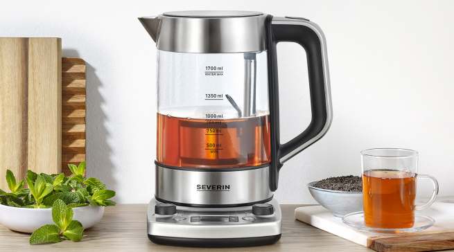 Severin Tee- und Wasserkocher Professional WK 3422 mit Teeprogrammen.