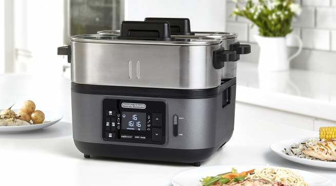 Morphy Richards Dampfgarer Intellisteam mit 8 Einstellungen für verschiedene Lebensmittelgruppen.