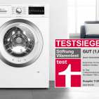 Testsieger bei der Stiftung Warentest: Bosch Waschmaschine WAG28492 (baugleich mit Siemens WM 14G492) und Miele WWD 320 WPS. Schneidet gut bei der Stiftung Warentest ab: AEG Waschmaschine L7FE77485.