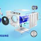 Lässt tief blicken: Explosionszeichnung einer Samsung Waschmaschine.
