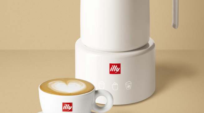 Illy Milchaufschäumer mit 250 ml Fassungsvermögen.