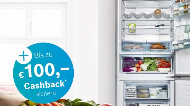 Gutscheine und Cashback für Herdsets und Kühl-/Gefrierkombinationen von Bosch.