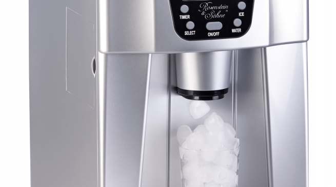 Rosenstein & Söhne Eiswürfelmaschine EWS-2200 mit Kaltwasserspender.