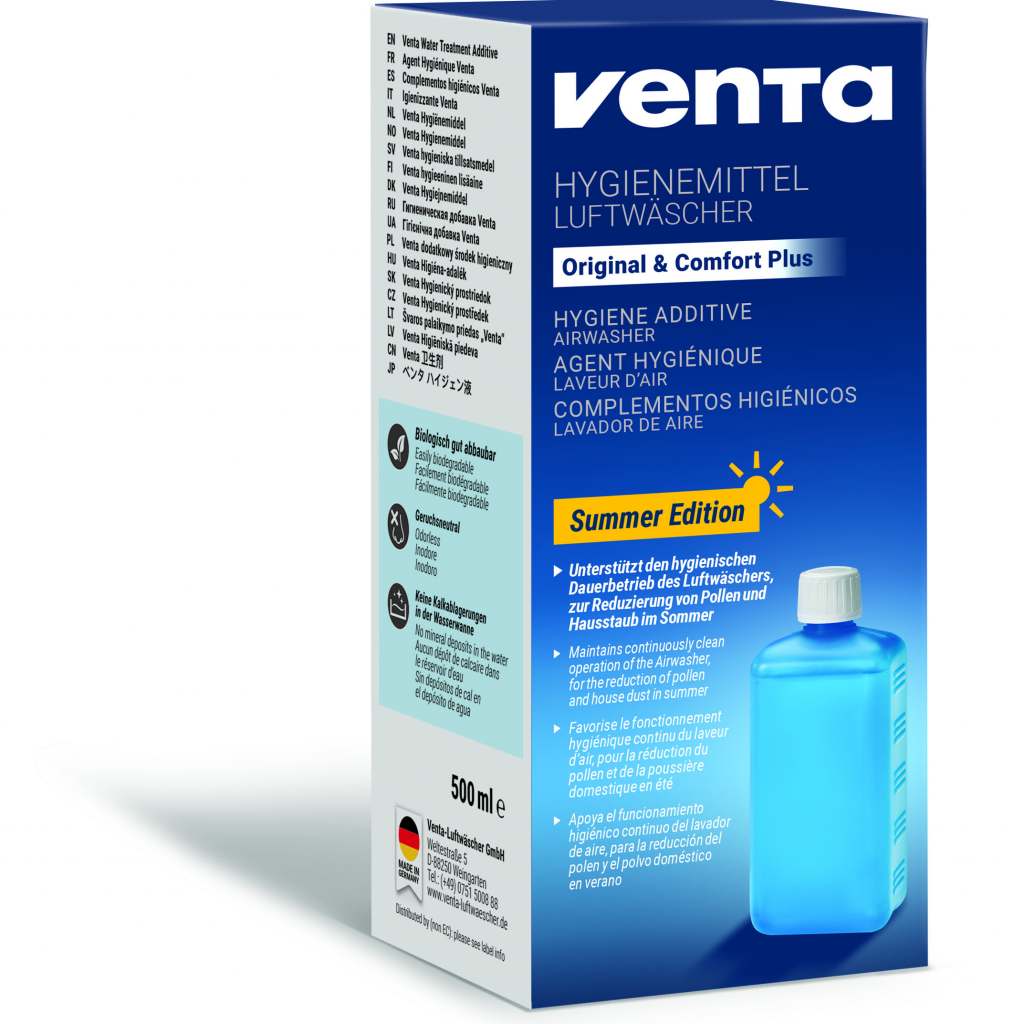 Mit dem Hygienemittel „Sommeredtion“ macht Venta seine Luftreiniger fit für heiße Tage.