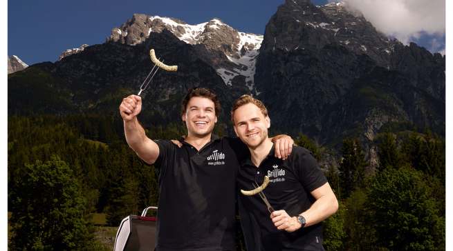 Lecker geht auch gesund: die Grillido-Gründer Manuel Stöffler und Michael Ziegler. Alle Fotos: Grillido