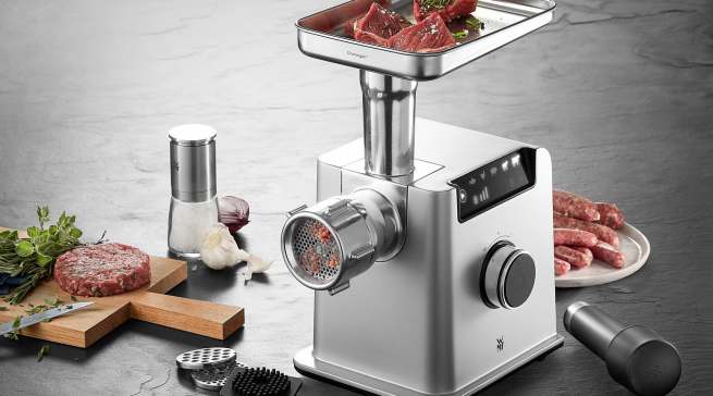 WMF Fleischwolf Profi Plus mit Gehäuse aus Aluminium-Druckguss.