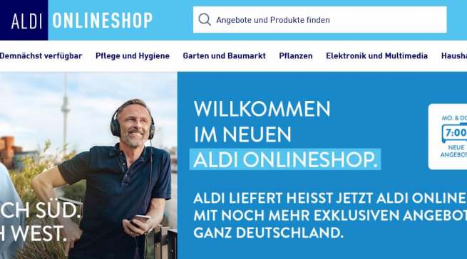 Im neuen Look vereint: Onlineshop Aldi-Nord und Aldi-Süd.
