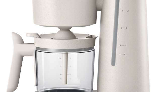 Philips Filterkaffeemaschine Conscious Collection aus recyceltem Kunststoff.