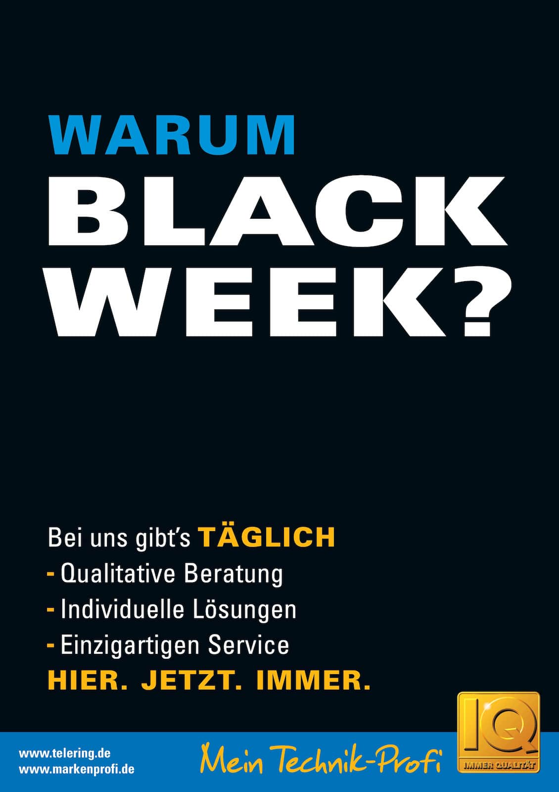 Das Aktionsposter der telering zur Black Week.