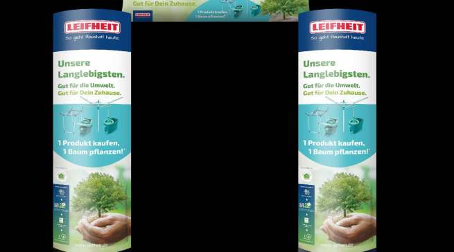 Nach dem Kauf von Leifheits „Langlebigsten“ wird ein Baum gepflanzt.