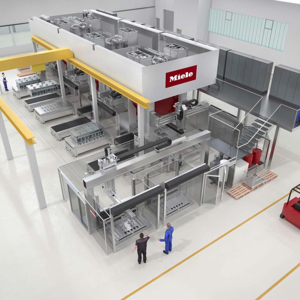 Die Fotomontage vermittelt einen Eindruck von der Pressenanlage, die aktuell in Bünde installiert wird.