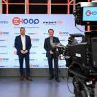 Virtuelle Pressekonferenz zur KOOP 2022 (v.l.): Dr. Stefan Müller, (Vorstandsvorsitzender expert SE), Jens Heithecker (Executive Vice President Messe Berlin Group & IFA Executive Director) und Benedict Kober, Vorstandssprecher Euronics Deutschland. Foto: Messe Berlin