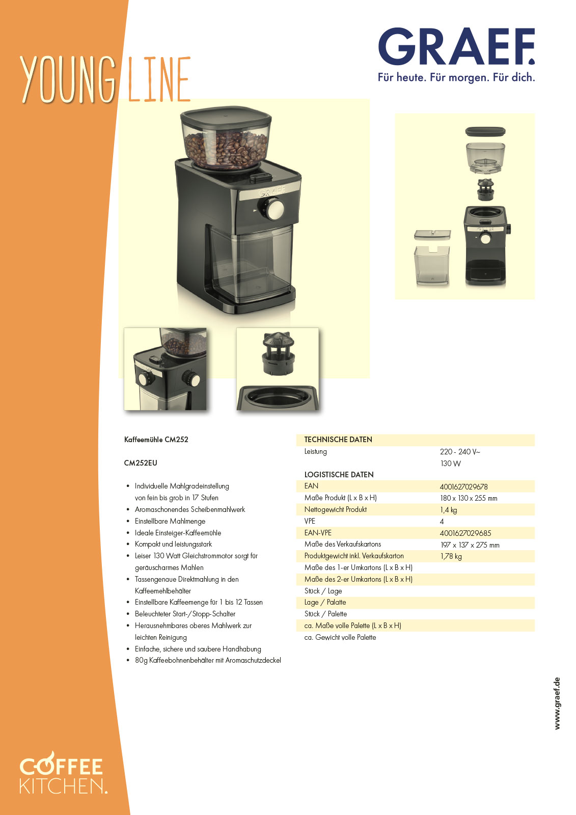 Datenblatt GRAEF Kaffeemühle CM252 