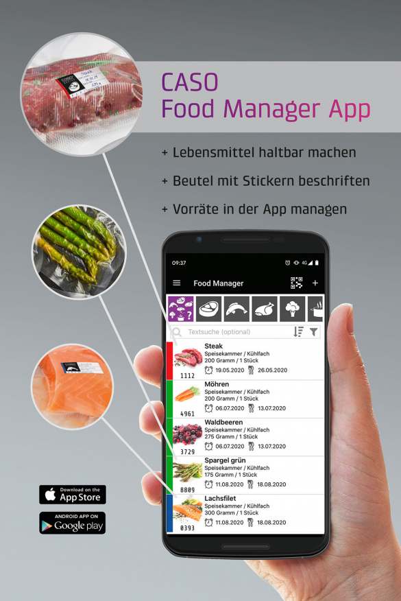 Gratis CASO Food Manager App - Vorräte einfach managen