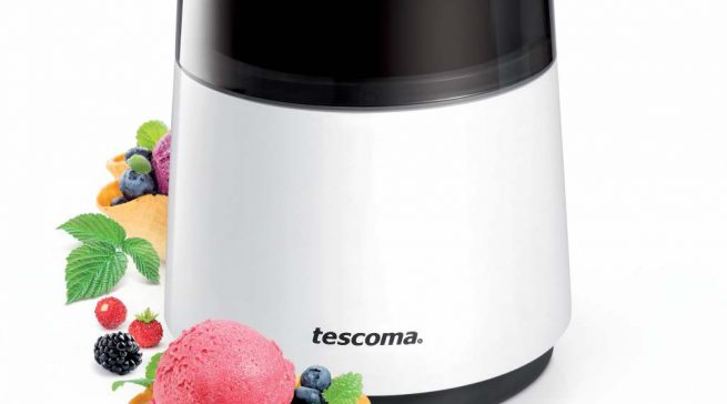 Tescoma Eiscreme-Maschine GrandChef mit Aluminium-Gefrierbehälter.