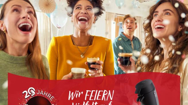Senseo feiert Geburtstag und spendiert Kaffeepads.
