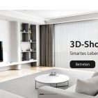 Xiaomi Internetseite mit Wohnumgebung und rotierbarer 3D-Produktdarstellung.