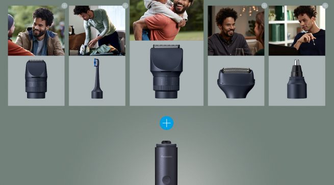 Panasonic Pflegetool MultiShape mit Trimmer. Rasierer, Schallzahnbürste.