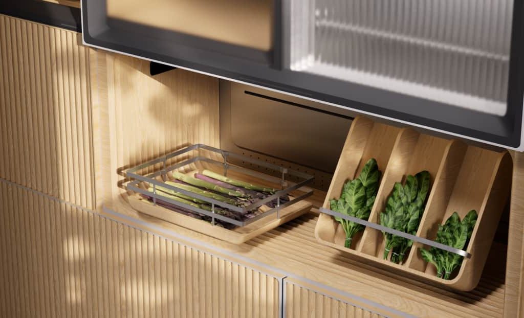 Beim Aufbewahrungssystem der Küche der Zukunft steht ein ressourcenschonender und zugleich gesünderer Genuss von Lebensmitteln im Mittelpunkt.