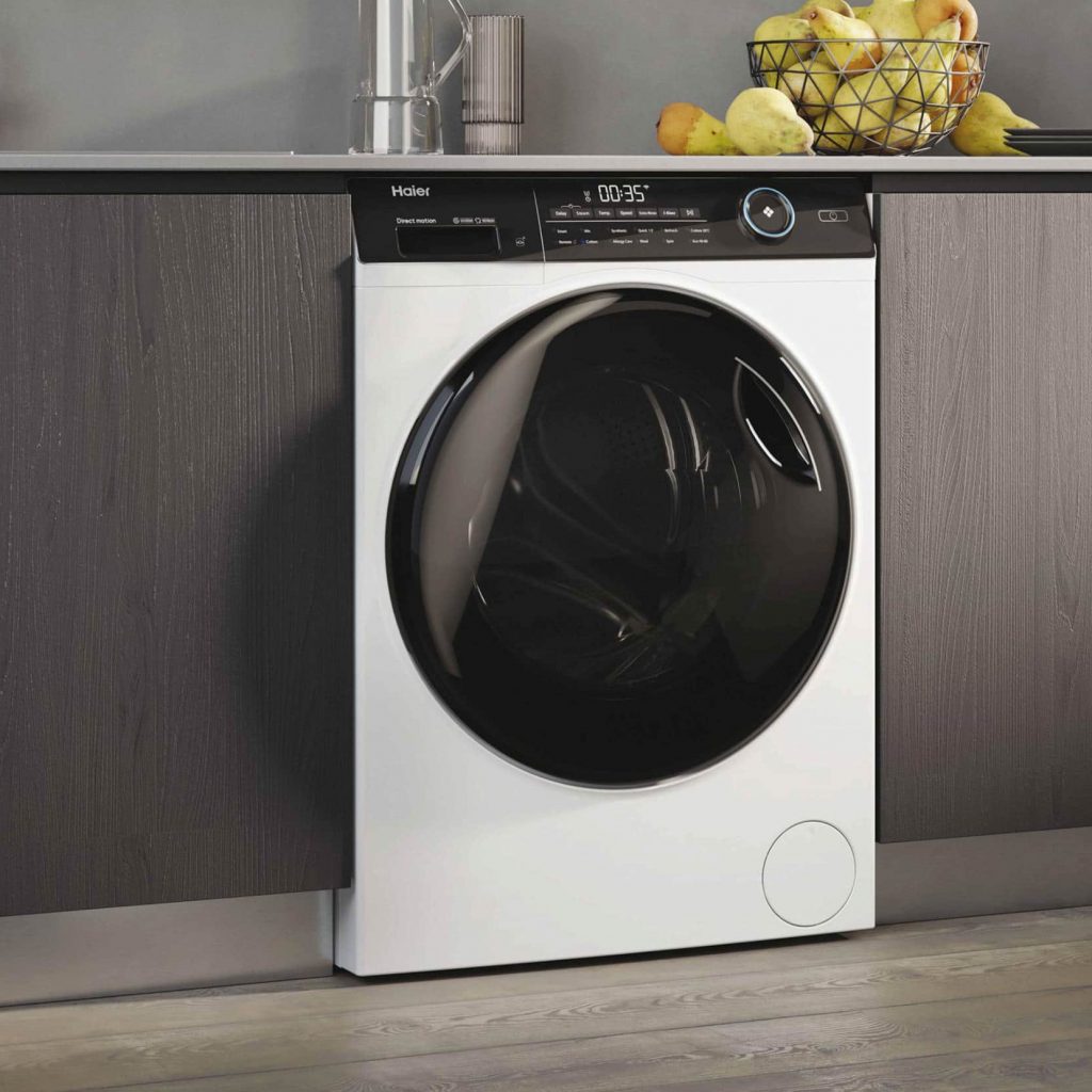 Schonen Umwelt und Geldbeutel: Haushaltsgeräte der neuen Energieeffizienzklasse A (Foto: Haier, Waschmaschine Serie 5).