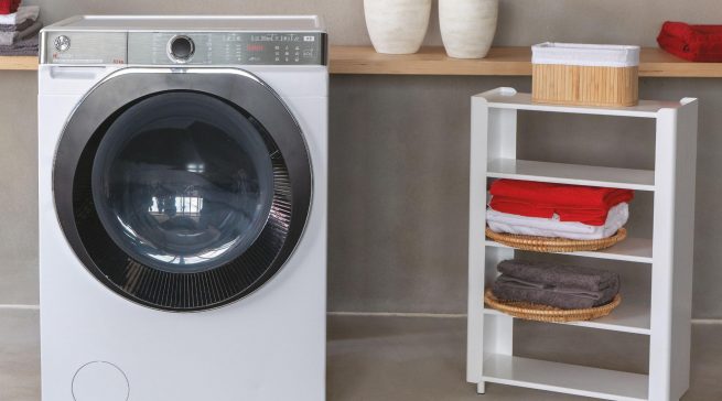 Die richtige Handhabung der Waschmaschine spart Strom. (Foto: Hoover H-Wash 550).