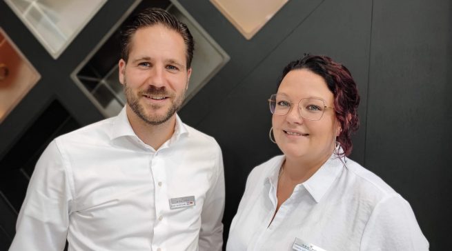Gregor van der Zande und Janine Köhler auf der area30 in Löhne.