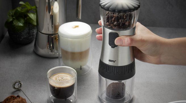 Gefu Kaffeemühle Polve mit Keramikmahlwerk.