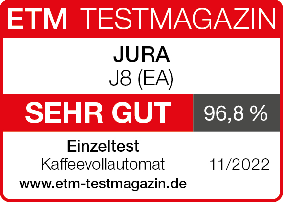 ETM Testmagazin Jura J8 sehr gut