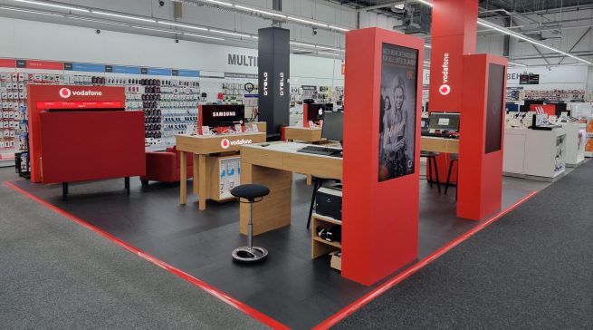 Vodafone Premium-Großflächen-Konzept im Medimax Waldshut-Tiengen.