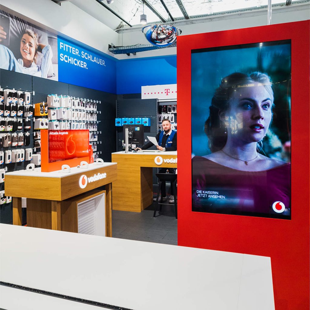 Starker Auftritt: Die neue Shop-Fläche von Vodafone.