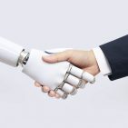 Roboter Mensch Handschlag