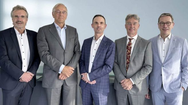 Der neue Aufsichtsrat“ der EK (v.l.n.r.): Wolfgang Neuhoff, Peter Dirks, Hannes Versloot, Nico Vanderveen und Johannes Lenzschau.