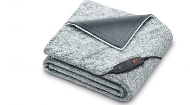 Beurer Wärmezudecke HD 75 Nordic Grey Green Planet mit 6 Temperaturstufen.