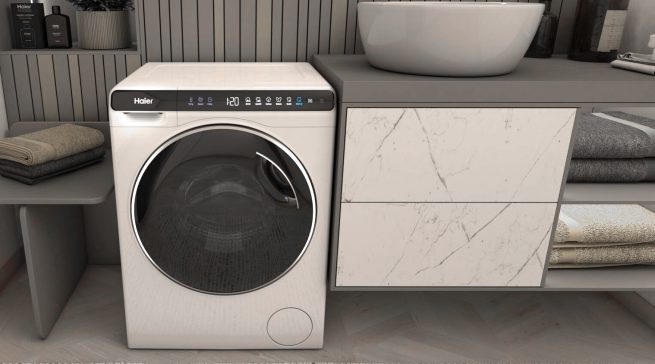 Haier Waschmaschine Mini-Washer mit 70 cm Höhe.