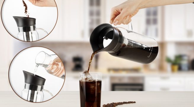 Rosenstein & Söhne Kaffeebereiter Cold-Brew mit Edelstahlfilter.