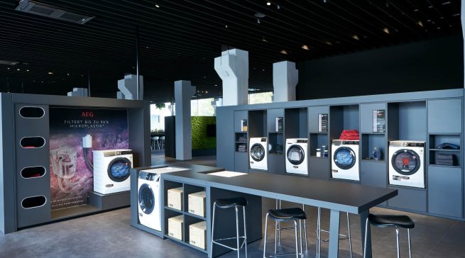 Die neue „Waschküche“ im „Home of AEG“ wurde zum stylischen Hauswirtschaftsraum.