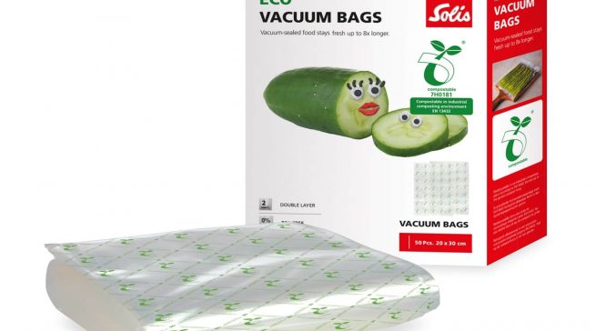Kompostierbare Vakuumierbeutel von Solis im Vertrieb von SVS.