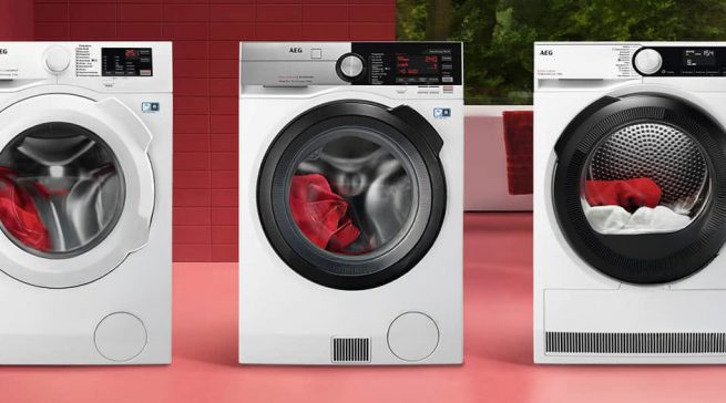 Ganz vorne bei Stiftung Warentest: Waschmaschine, Waschtrockner und Trockner von AEG.