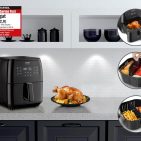 Mit herausnehmbarer Trennwand: Caso Heißluftfritteuse AF 660 Duplex.