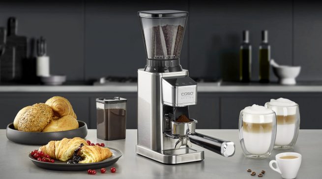 Caso Kaffeemühle BaristaChef Inox mit 48 Mahlgradstufen.