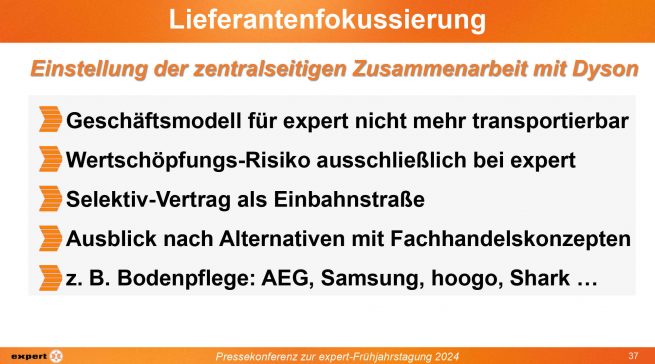 Ein Paukenschlag: expert beendet die Zusammenarbeit mit Dyson!