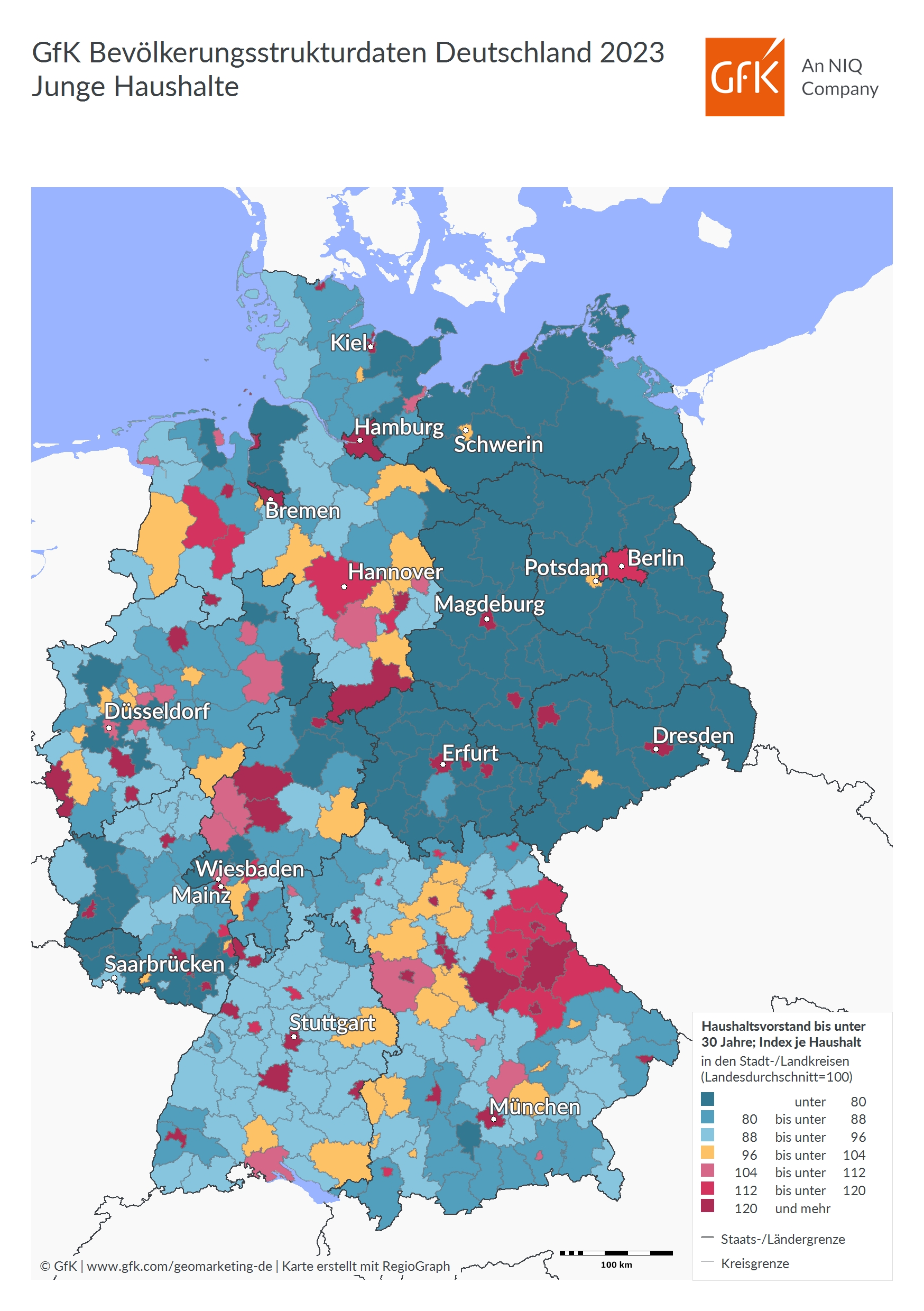 GfK Bevölkerungsstrukturdaten Deutschland 2023 Junge Haushalte
